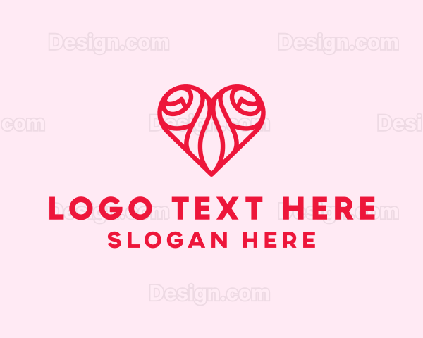 Romantic Rose Heart Logo