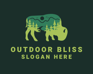 Green Bison Valley logo design