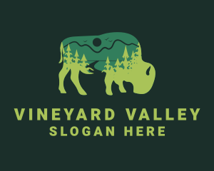 Green Bison Valley logo design