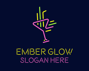 Neon Cocktail Strobe logo design