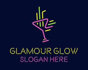 Neon Cocktail Strobe logo design