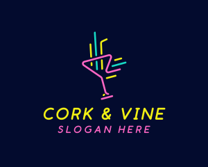 Neon Cocktail Strobe logo design