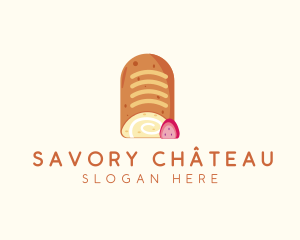 Strawberry Roll Bread logo design