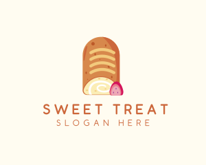 Strawberry Roll Bread logo design