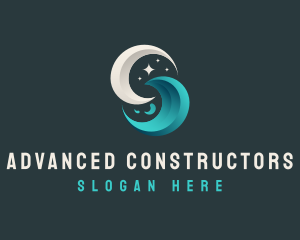 Moon Tidal Wave logo design