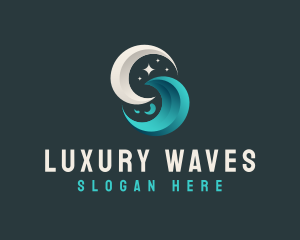 Moon Tidal Wave logo design