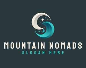 Moon Tidal Wave logo design