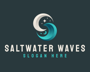 Moon Tidal Wave logo design