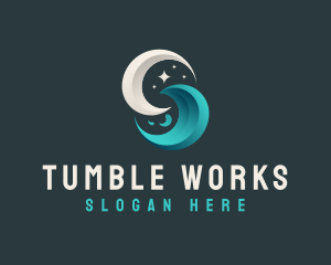 Moon Tidal Wave logo design