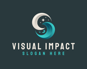 Moon Tidal Wave logo design