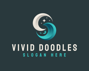 Moon Tidal Wave logo design