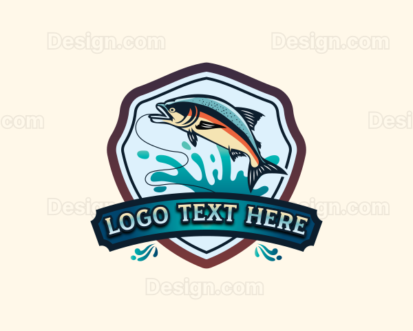 Seafood Salmon Fishing Logo