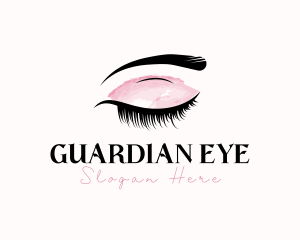 Feminine Makeup Eyelash logo design