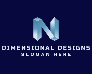 3D Industrial Letter N logo