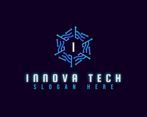 Geometric Technology Circuit logo design