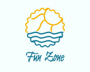 Sun Sea Summer Badge logo design