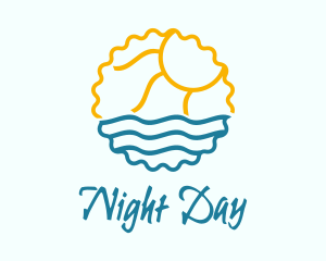 Sun Sea Summer Badge logo design