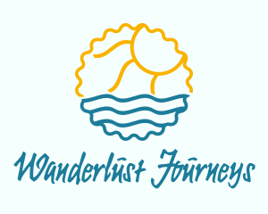 Sun Sea Summer Badge logo design