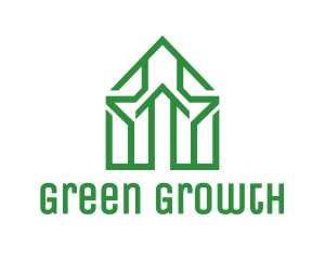 Green House Outline logo design