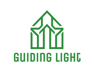 Green House Outline logo design