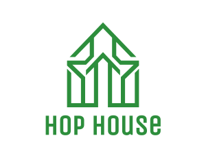 Green House Outline logo design