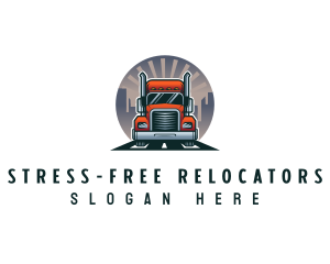 Trailer Truck Logistics logo design