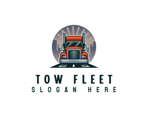 Trailer Truck Logistics logo design