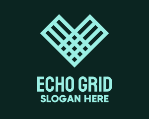 Green Grid Heart logo design