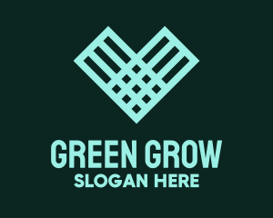 Green Grid Heart logo design