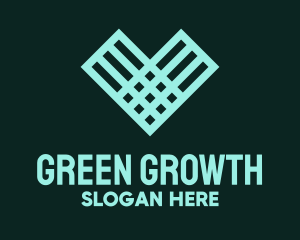 Green Grid Heart logo design