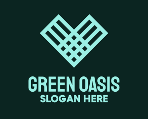 Green Grid Heart logo design