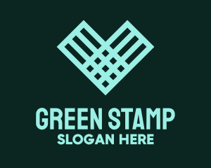 Green Grid Heart logo design