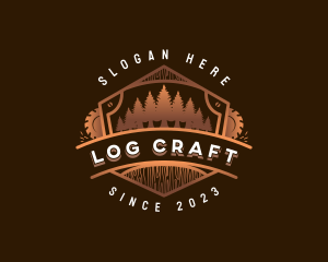 Saw Blade Wood Logging logo design