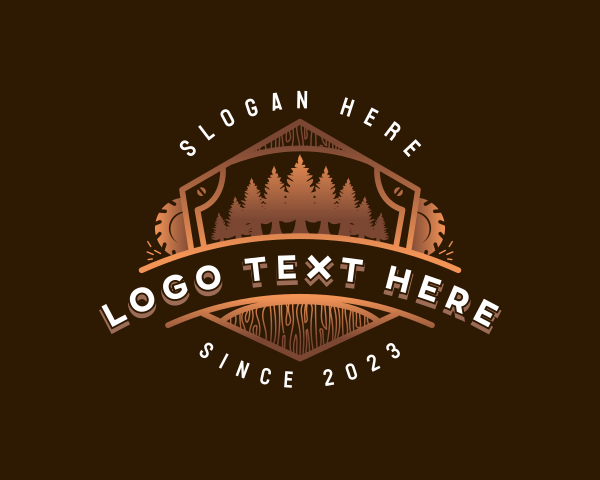 Saw Blade Wood Logging logo