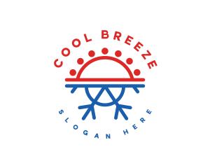 Hot Cold Hvac logo design