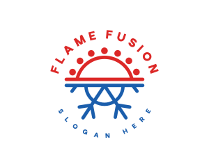 Hot Cold Hvac logo design