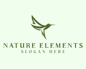 Natural Wild Hummingbird logo design