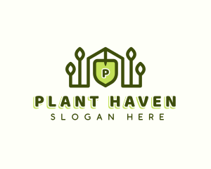 Landscaping Plant Shovel logo design