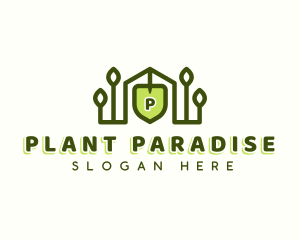 Landscaping Plant Shovel logo design