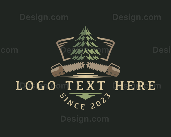 Chainsaw Tree Lumber Logo