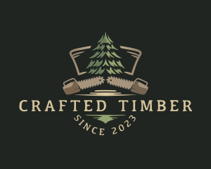 Chainsaw Tree Lumber logo design