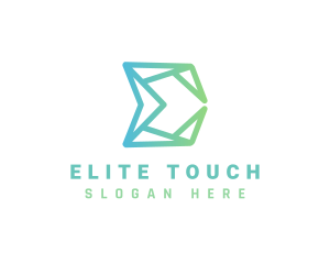 Green Polygon Letter E logo design