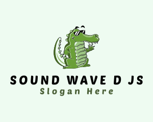 Waving Cool Croc logo design