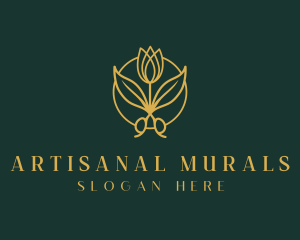 Elegant Floral Shears logo design