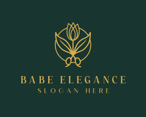 Elegant Floral Shears logo design