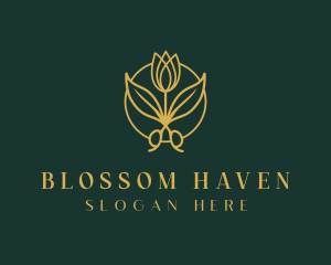 Elegant Floral Shears logo design