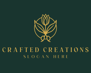 Elegant Floral Shears logo design