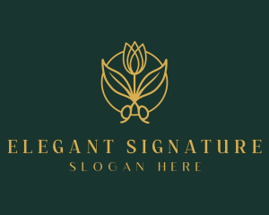 Elegant Floral Shears logo design