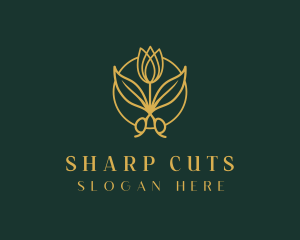 Elegant Floral Shears logo design