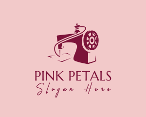 Pink Sewing Machine logo design